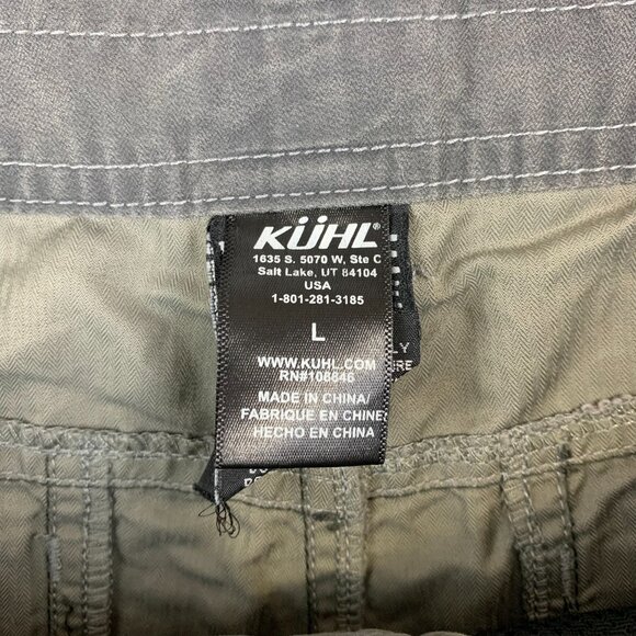 Kuhl Mens Shorts Large Gray Cargo Vintage Patina Dye Cotton Nylon Outdoor Hiking - Picture 5 of 15
